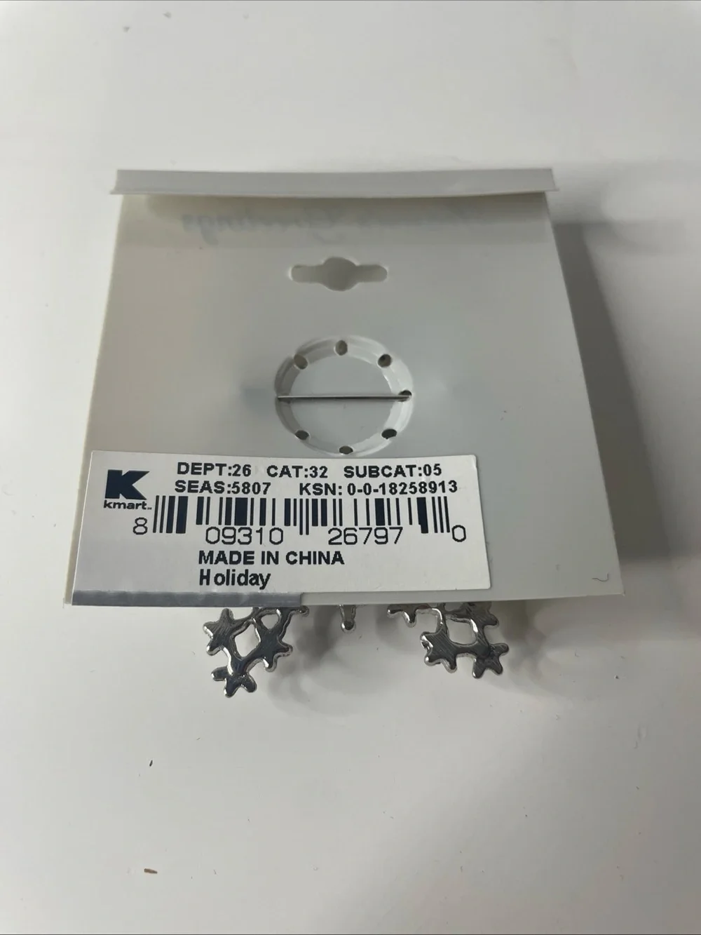 New With Tag Holiday Jewelry Christmas Snowflake w/Crystals Broach, Brooch-New